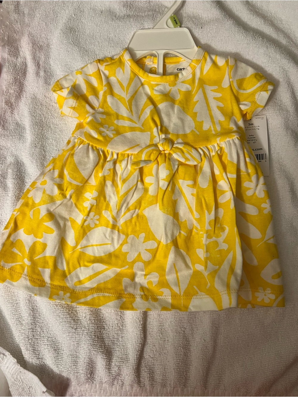 Carter's Yellow and White Floral Tie-Front Dress